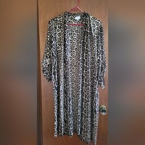 Siren Lily Leopard Print Duster in Black and Brown